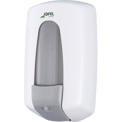 Jofel - Distributore di sapone liquido per montaggio a parete, ricaricabile, capacità 0,9 l, antibatterico, valvola anticorrosione e antigoccia, contenitore in ABS, Aitana AC70700 (1/2)