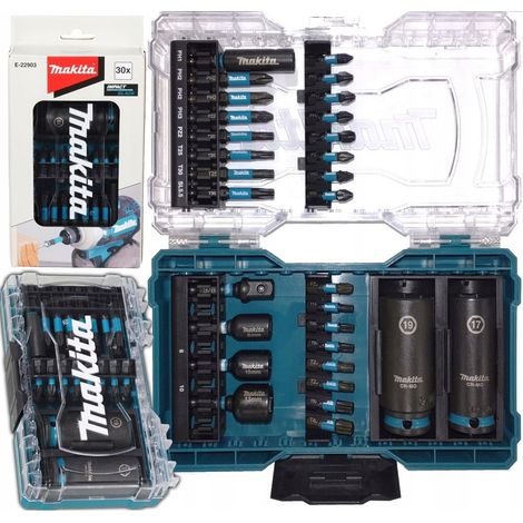 Makita 30 Piece Impact Black Impact Driver Screwdriver Bit + 2x Socket Set +Case (1/5)