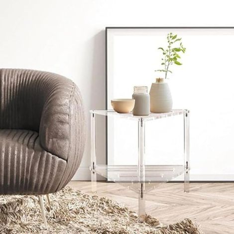 Rutschfester, stabiler, transparenter Badezimmerhocker mit doppellagiger, transparenter Sitzfläche. (1/5)