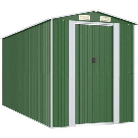 Maison Exclusive - Cobertizo de jardín acero galvanizado verde 19