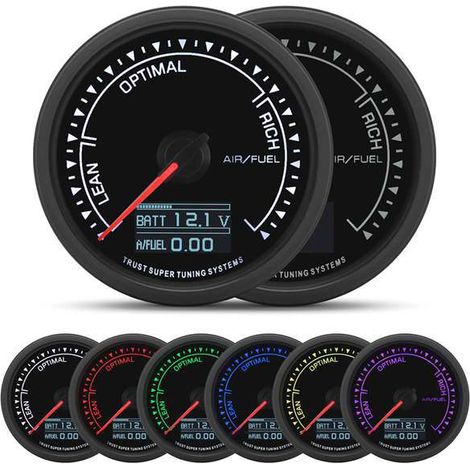 Jauge AFR de 62 mm (2,5 pouces) avec indicateur numérique LED 7 couleurs (1/4)