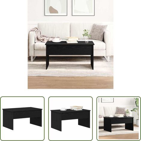 Holzwerkstoff Couchtisch - Couchtisch Schwarz Eichen-Optik 80 x 50,5 x 41,5 cm (1/5)