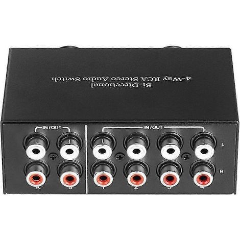 Commutateur audio stéréo 2 entrées/4 sorties ou 4 entrées/2 sorties avec prises RCA bidirectionnelles (1/5)