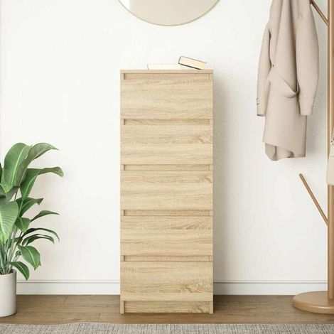 Buffet de Cuisine avec Tiroirs, Meuble Rangement en Bois Ingénierie Couleur Chêne Sonoma, 37,5 x 35 x 99 cm (1/5)