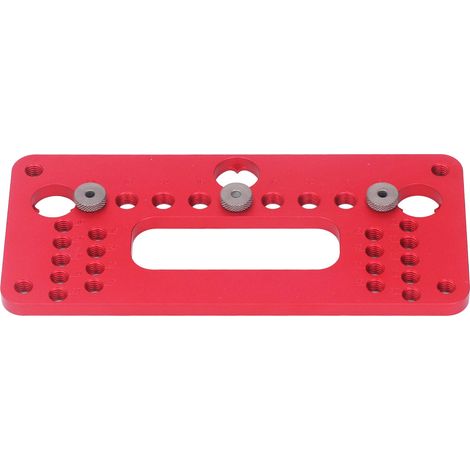 Gabarit de perçage en alliage d'aluminium pour porte de placard/armoire, avec repères de perçage pour poinçons de menuiserie et douilles. (1/5)