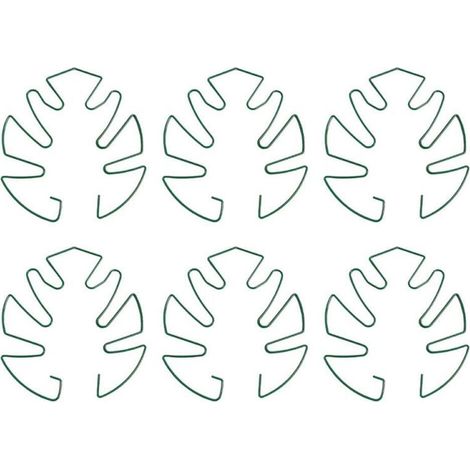 Juego de 6 soportes para plantas, de metal, para monstera, plantas trepadoras, antideslizantes, 18 x 16 cm, color verde. (1/5)