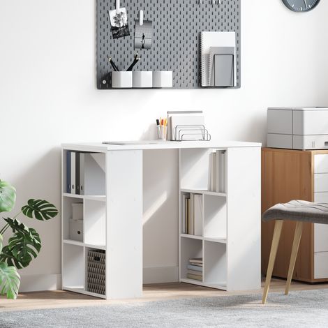 Schreibtisch mit Regal Weiß 90 x 50 x 75 cm Holzwerkstoff