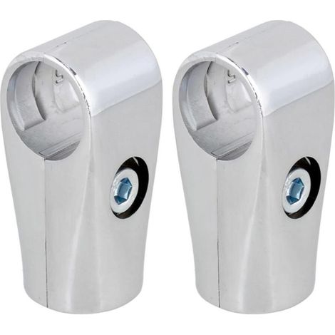 Argent 25 mm Diamètre intérieur et étagère pour affichage d'échafaudage connecteur de tuyau en aluminium Fixations Lot de 2 (1/5)