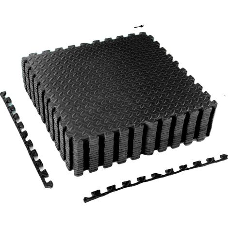Alfombrilla protectora para suelos, antideslizante, amortiguadora, negra. (1/2)