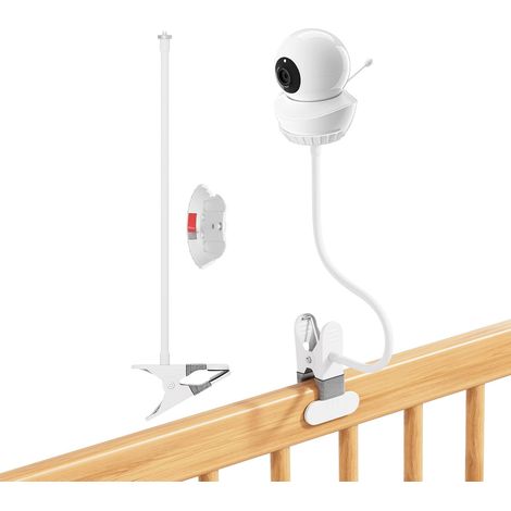 Support Moniteur Bébé - 1 Unité - Métal - Rotation 360° - Compatible Babysense S2 V43 - Noir (1/5)