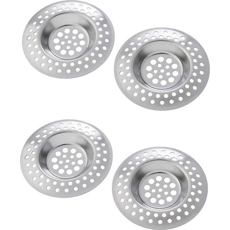 Ensemble de 4 filtres en acier inoxydable pour lavabo et baignoire (1/5)