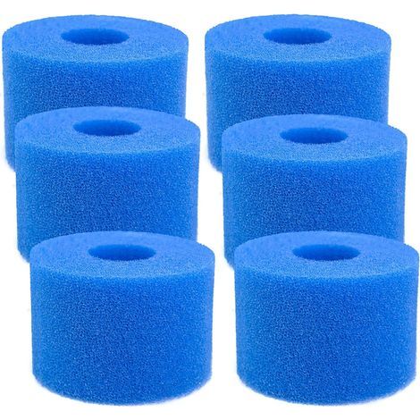 Éponge filtrante type S1 (6 pièces), cartouche filtrante en mousse réutilisable et lavable pour piscine Intex type S1, aquarium, J-AquaForge (1/5)
