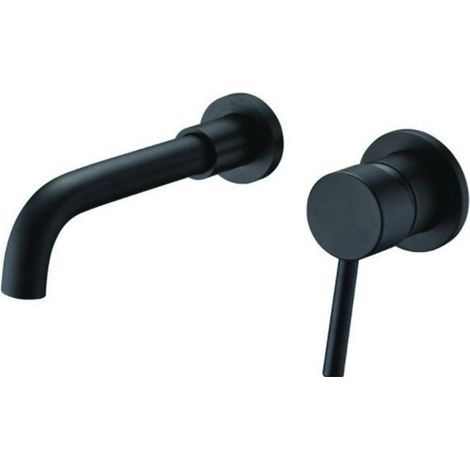 Miscelatore lavabo ad incasso in acciaio inox finitura nera KAM-ARTE NERO kamalu