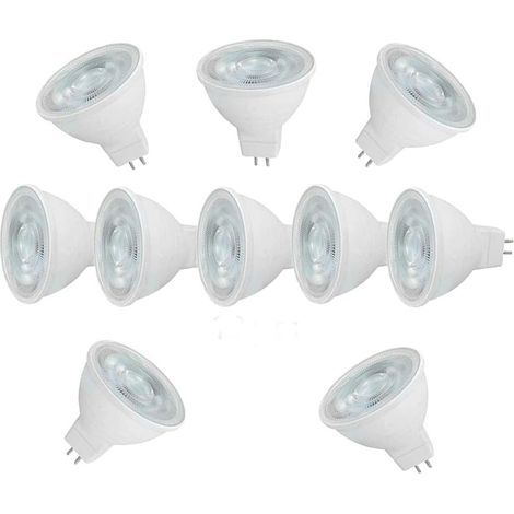 Lot de 10 MR16 LED 6W 600 Lumens MR16 60W Halogène Equivalent Remplacement Blanc Froid 6000K, Angle de Faisceau 120°AC 220-240V PAS Dimmable Ampoule GU5.3 Spot (1/5)
