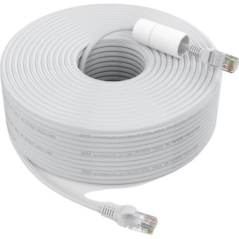 Câble Ethernet, Longueur de 100 pieds, Cat6e 4 paires UTP, Conducteur 26 AWG, Connecteurs plaqués or 8P8C, Vitesse de transfert de 100 Mbps (1/5)
