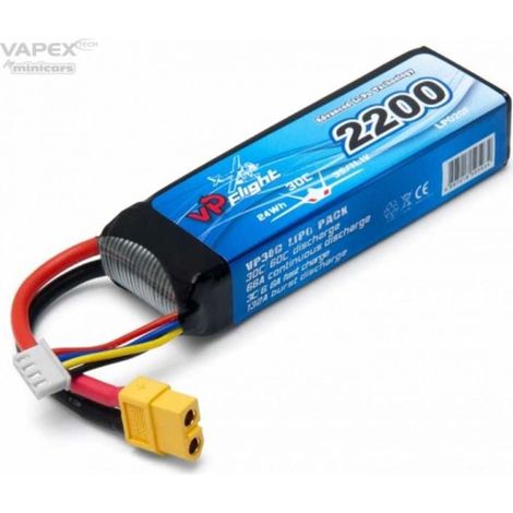 LiPo 3S 111 V 30C 2200 mAh connettore XT60 Vapex