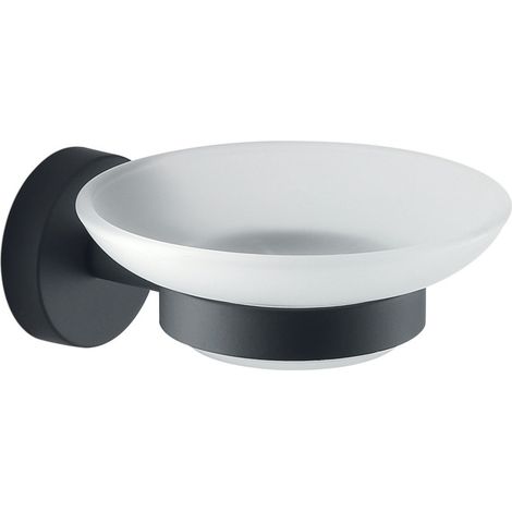Portasapone da muro in acciaio inox e Cromall 2311 Gedy serie EROS Nero Matt (1/4)