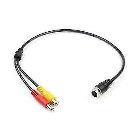 Câble adaptateur pour caméra de surveillance embarquée, version 0519 : connecteur aviation mâle 4 broches vers connecteur RCA et DC femelle (1/3)