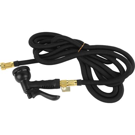 Tuyau d'arrosage extensible 15m avec pistolet pulvérisateur TPE rétractable automatiquement flexible pour parc voiture (1/5)