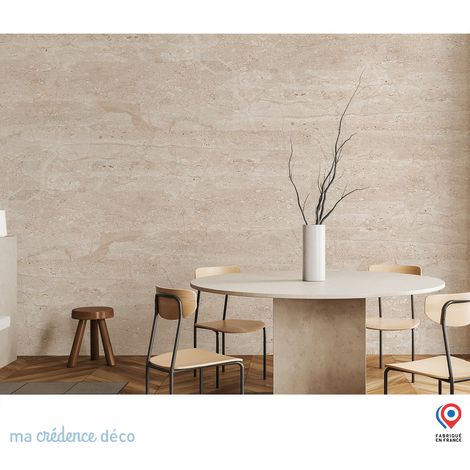 Papier peint : Marbre clair de Breccia - Intissé - L.300 x H.280 cm - Beige ivoire (1/5)