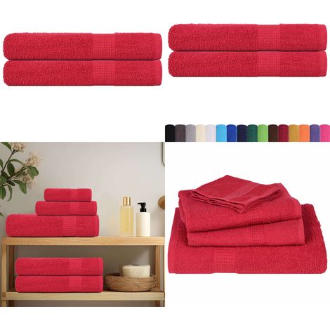vidaXL Handtücher 2 Stk. Rot 100x200 cm 360 g/m² 100% Baumwolle (1/5)