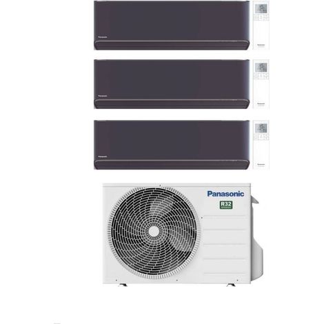 Climatiseur Panasonic Trial Split Série Etherea Dark 12+12+18 avec CU-5Z90TBE Inverter R-32 Wi-Fi Classe A++
