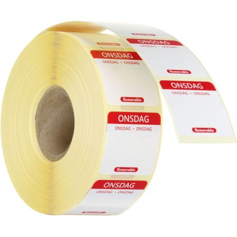 Étiquettes de sécurité alimentaire journalières, multi-usages, faciles à retirer - 72x28xH72 mm - Ref 850602 - Hendi (1/2)