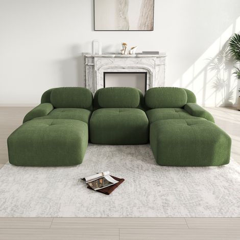 Sofá modular verde sin montaje para salón OKMYHOME (1/5)