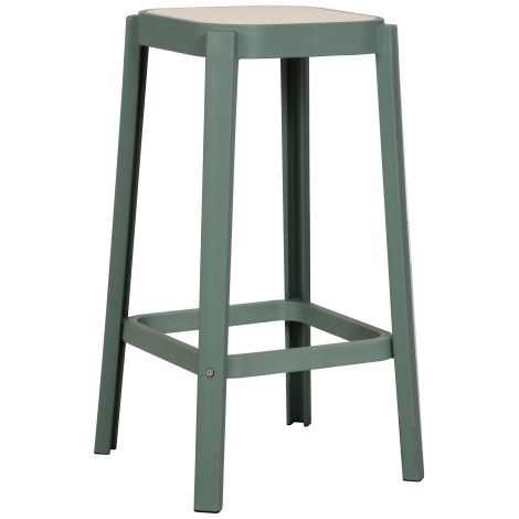 Tabouret Oasis en Résine vert – Empilable, Léger, Cuisine, Îlot et Comptoir (1/3)