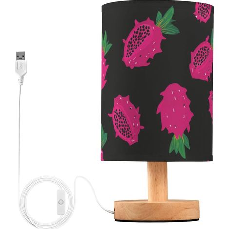Dragonfruit Amande Noir Chevet Table de Lampe Nuit pour Commode (1/5)