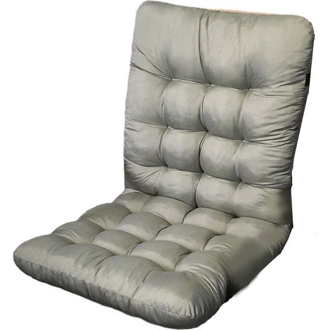 Coussin Haut De Dos - 35x70x5 cm - Tissu Velours Côtelé - Mémoire De Forme - Pour Chaise De Patio Ou Bureau - Gris - 1 Pièce (1/5)