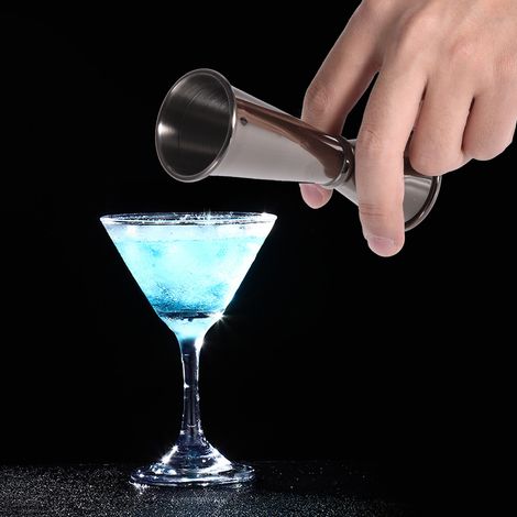 Doppel-Jigger aus Edelstahl 304, Barzubehör, Wein- und Cocktailshaker, Schwarz (1/5)