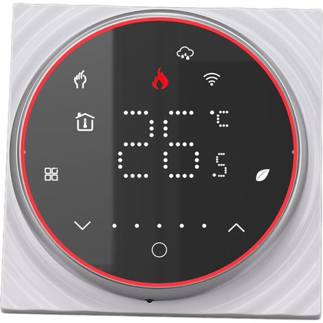 Intelligenter WLAN-Thermostat, programmierbarer Thermostat für die Warmwasserbereitung, Sprachsteuerung per App, 95–240 V Wechselstrom, quadratischer Sockel, Schwarz (1/5)