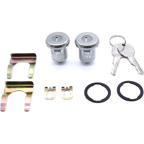 Paire de cylindres de serrure de porte argentés de remplacement/pour les modèles CHEVROLET répertoriés (1/4)
