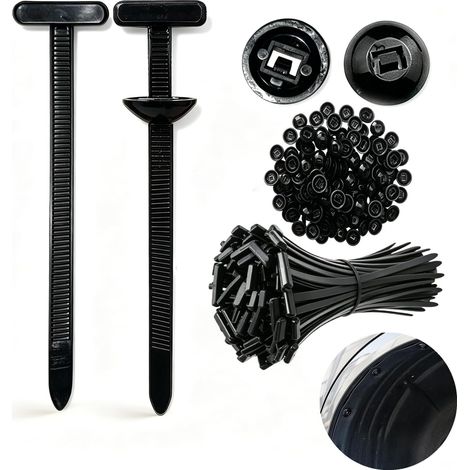 Lot de 200 attaches de fixation universelles en nylon avec bouton à broche, boucle pour fixation rapide (1/5)