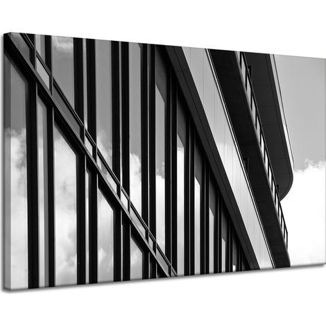 Lienzo impreso en blanco y negro, Construcción, 120x80