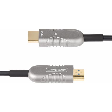 StarTech.com Câble Optique Actif (AOC) HDMI 2.1 Hybride de 15,2m, CMP, Plénum, Câble Fibre Optique HDMI 2.1/2.0 Ultra-Haute Vitesse 8K, 48Gbps, 8K 60Hz/4K 120Hz, HDR10+/FRL/TMDS/eARC