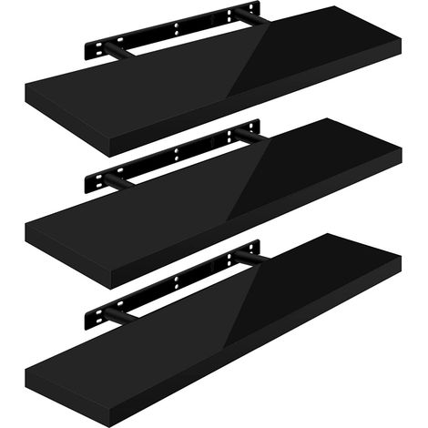 WOLTU 3 x Étagère Murale, Tablette Murale Panneau de Bois, Étagère Flottante, Étagère à Livres, 90x22, 9x3, 8cm, Nior RG9481sz-3 (1/4)