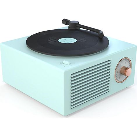 Mini-enceinte Bluetooth style rétro pour tourne-disque avec entrée SD/auxiliaire (1/5)