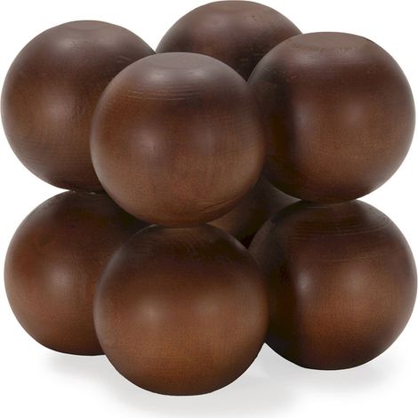 Figure décorative en bois de bouleau marron foncé sculptée - marron foncé bois naturel (1/3)