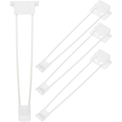 Lot de 4 pieds de table basse en métal, pieds de bureau en épingle à cheveux, accessoires de réparation de table, blanc (1/5)