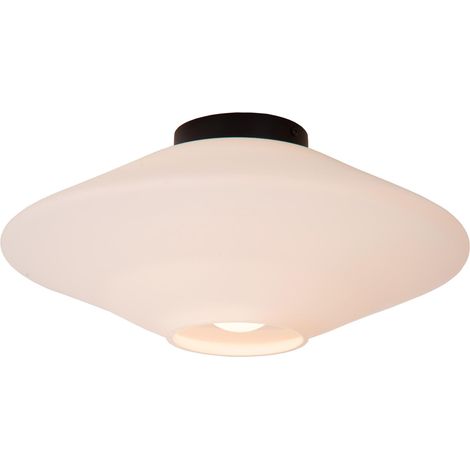 Plafonnier TREVOR verre opale noir 42cm E27 Lucide (1/2)