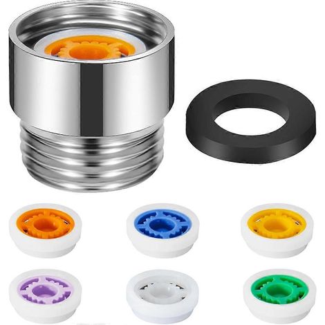 Ensemble de 7 pièces pour économiser l'eau de douche - Limiteur de pression 1/2", 1,2-2,5 GPM pour pommes de douche fixes et portables (1/5)