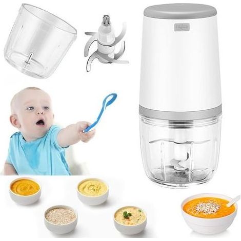 Mini hachoir électrique 300ml – Alimentation USB rechargeable – 6 lames en acier inoxydable – Pour viande. légumes et noix (1/5)