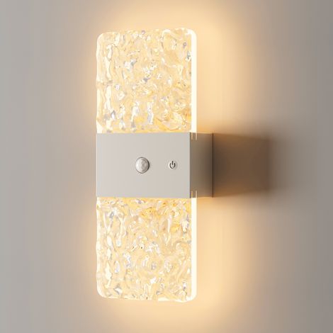 Applique murale LED rechargeable rectangulaire blanche, fixation magnétique, 1 pièce (1/2)