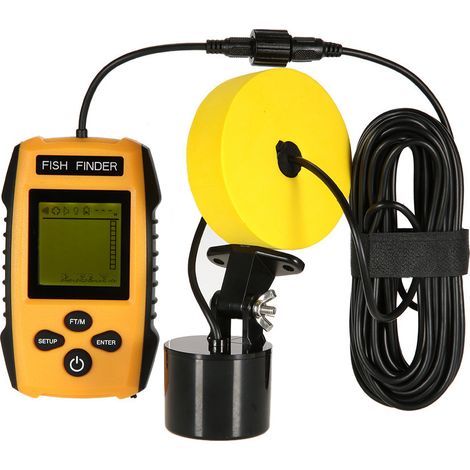 Sonda de 100 m con ángulo de 45 grados y alarma y transductor para pesca submarina en lagos y mares.