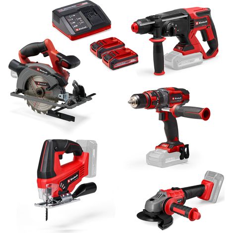 Einhell Pack 5 outils PXC (18 V, pack machines PXC) Livré avec 2 Batteries 3,0Ah et Chargeur (1/3)