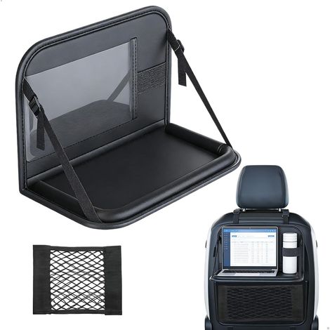 Housse de Protection Siège Auto, Organisateur de Voiture Multifonction en Oxford 600D, Imperméable et Résistant, Support Tablette Pliante avec Porte-Gobelet, Grand Filet de Rangement Supplémen (1/5)
