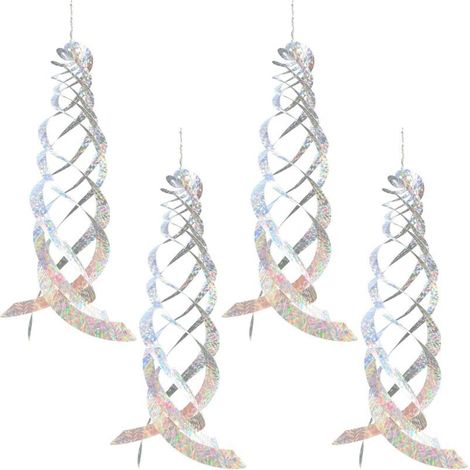 Lot de 4 Effaroucheur Pigeons, Anti Pigeons Bande Répulsifs Réfléchissants à Suspender Moulin à Vent pour Balcon et Jardin Exterieur (1/5)