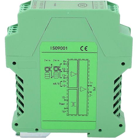 Isolateur de signal CC, transmetteur courant-tension, montage sur rail DIN, 1 entrée, 1 sortie, 0–10 V à 0–5 V, GLG (1/4)